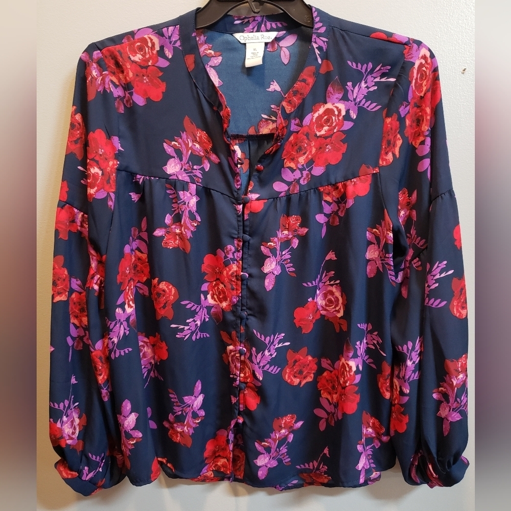 Ophelia Roe XL Floral Print Blouse
